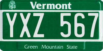 VT license plate YXZ567