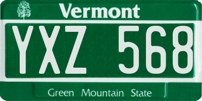VT license plate YXZ568
