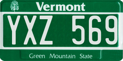 VT license plate YXZ569