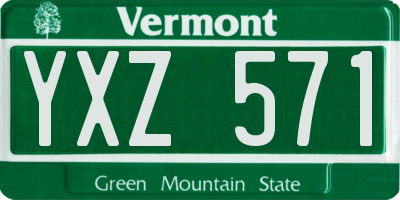 VT license plate YXZ571