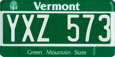 VT license plate YXZ573