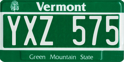 VT license plate YXZ575