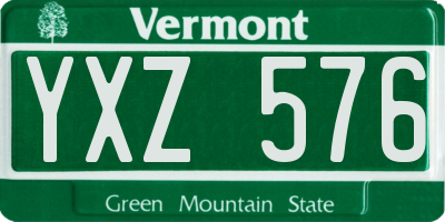 VT license plate YXZ576
