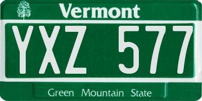 VT license plate YXZ577