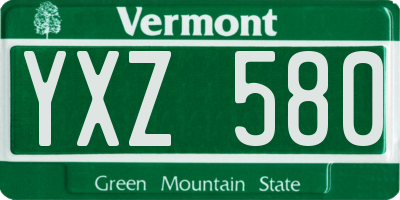 VT license plate YXZ580