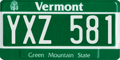 VT license plate YXZ581