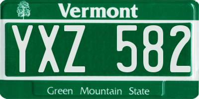 VT license plate YXZ582