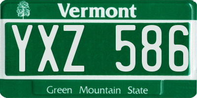 VT license plate YXZ586