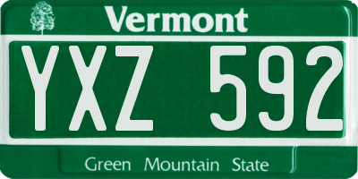 VT license plate YXZ592