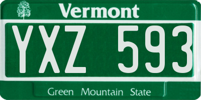 VT license plate YXZ593