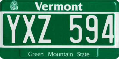 VT license plate YXZ594