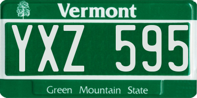 VT license plate YXZ595