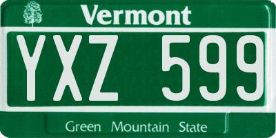 VT license plate YXZ599