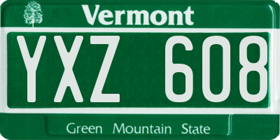 VT license plate YXZ608