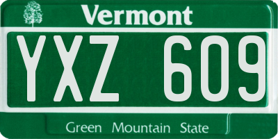 VT license plate YXZ609