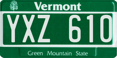 VT license plate YXZ610