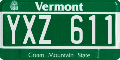 VT license plate YXZ611