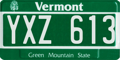 VT license plate YXZ613