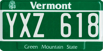 VT license plate YXZ618