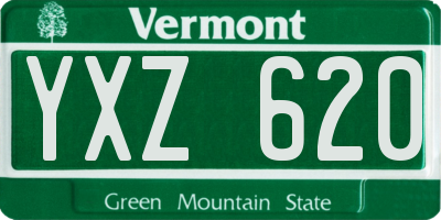 VT license plate YXZ620