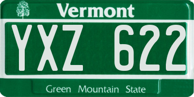 VT license plate YXZ622
