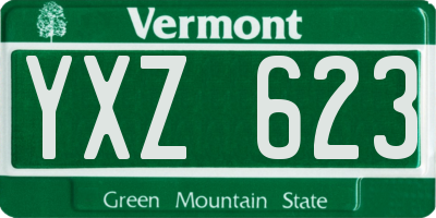 VT license plate YXZ623