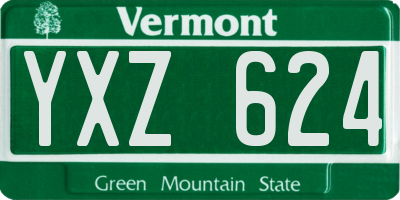 VT license plate YXZ624