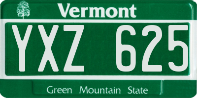 VT license plate YXZ625