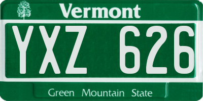 VT license plate YXZ626
