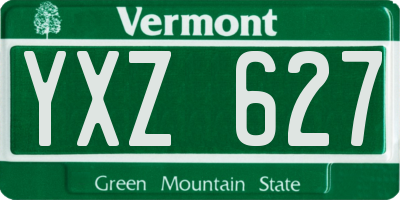 VT license plate YXZ627