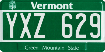 VT license plate YXZ629