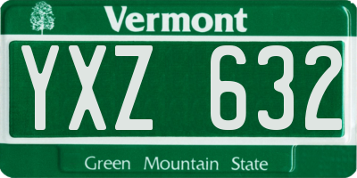 VT license plate YXZ632