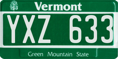 VT license plate YXZ633