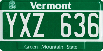 VT license plate YXZ636