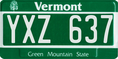 VT license plate YXZ637