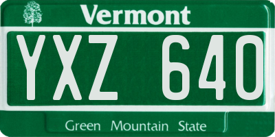 VT license plate YXZ640