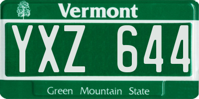 VT license plate YXZ644