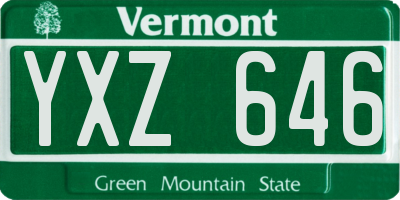 VT license plate YXZ646
