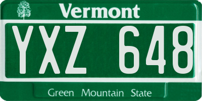 VT license plate YXZ648