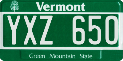 VT license plate YXZ650
