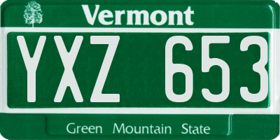 VT license plate YXZ653
