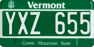VT license plate YXZ655