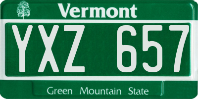 VT license plate YXZ657