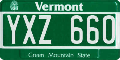VT license plate YXZ660
