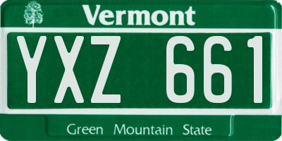 VT license plate YXZ661