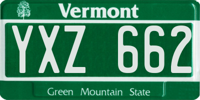 VT license plate YXZ662