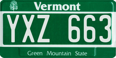 VT license plate YXZ663