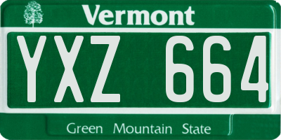 VT license plate YXZ664