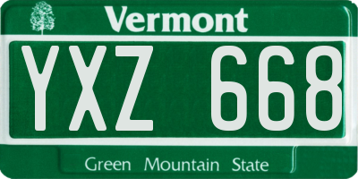 VT license plate YXZ668