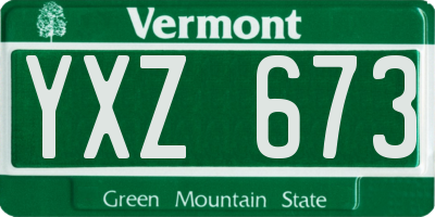 VT license plate YXZ673